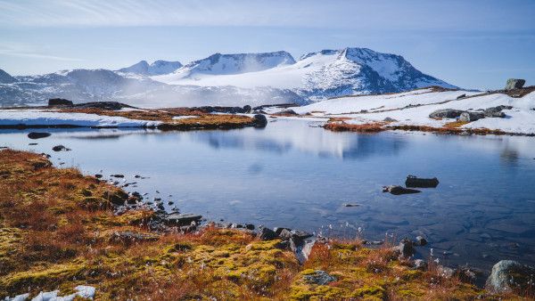 Mountains, snow, water, nature, Norway | Photo 4K, desktop wallpaper, HD