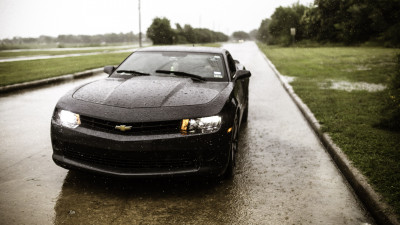 Rain on Chevrolet Camaro