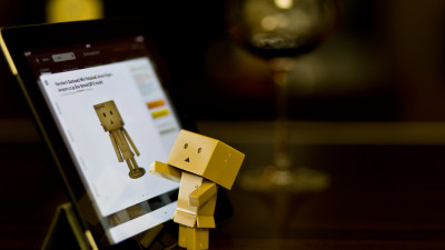 Danbo with tablet