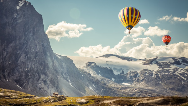 Hot Air Balloons HD wallpaper | Trip over mountains, desktop background, 4K  UHD, landscape, picture