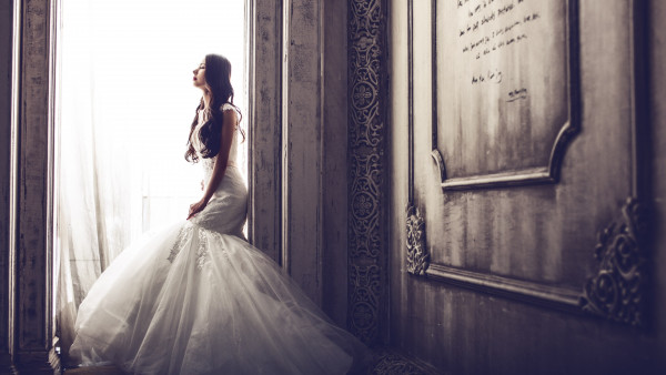 Bride in castle