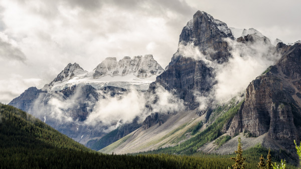 Alberta, Canada, natural landscape wallpaper | 4K UHD, desktop backgrounds,  forest,clouds,mountains