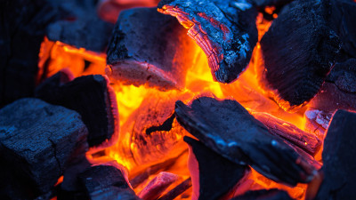Hot charcoals