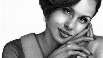 The drawn portrait of Alicia Keys