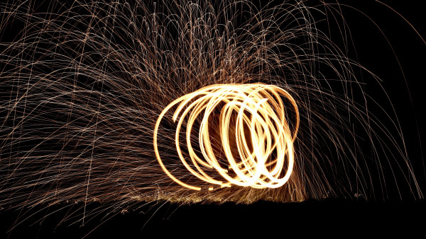 Spinning wire wool