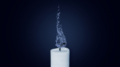 Water Flame. Candlelight