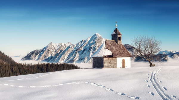 Alpine Winter landscape from Strobl, Austria