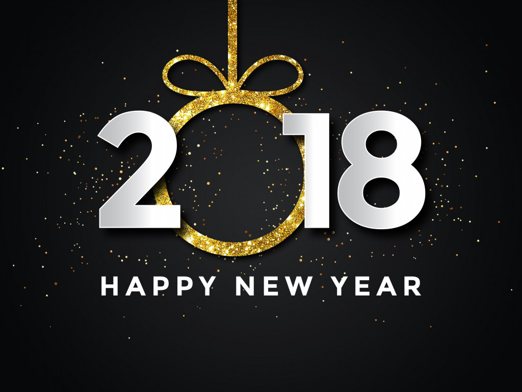 Happy New Year 2018 wallpaper 1024x768