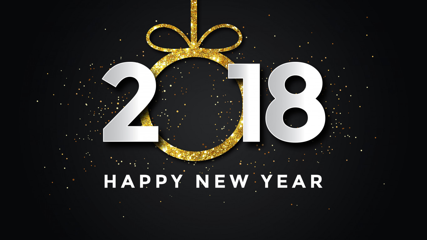 Happy New Year 2018 wallpaper 1366x768