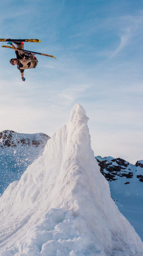 Jump skiing wallpaper 480x854