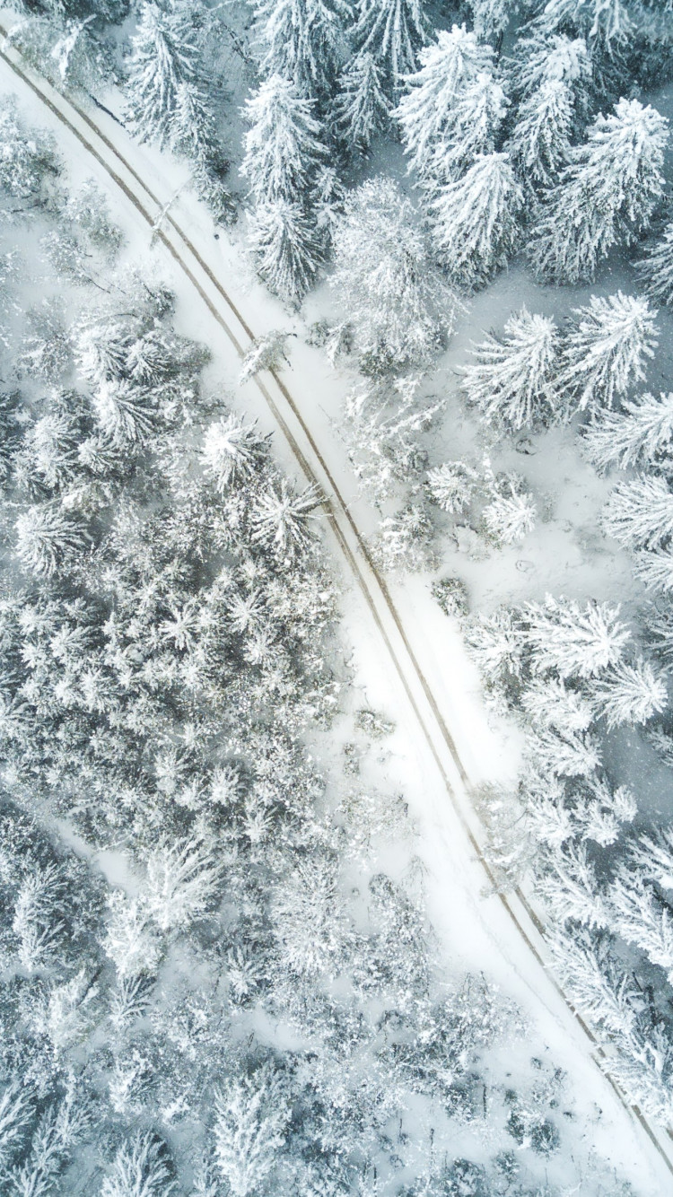 Aerial Winter landscape wallpaper 750x1334