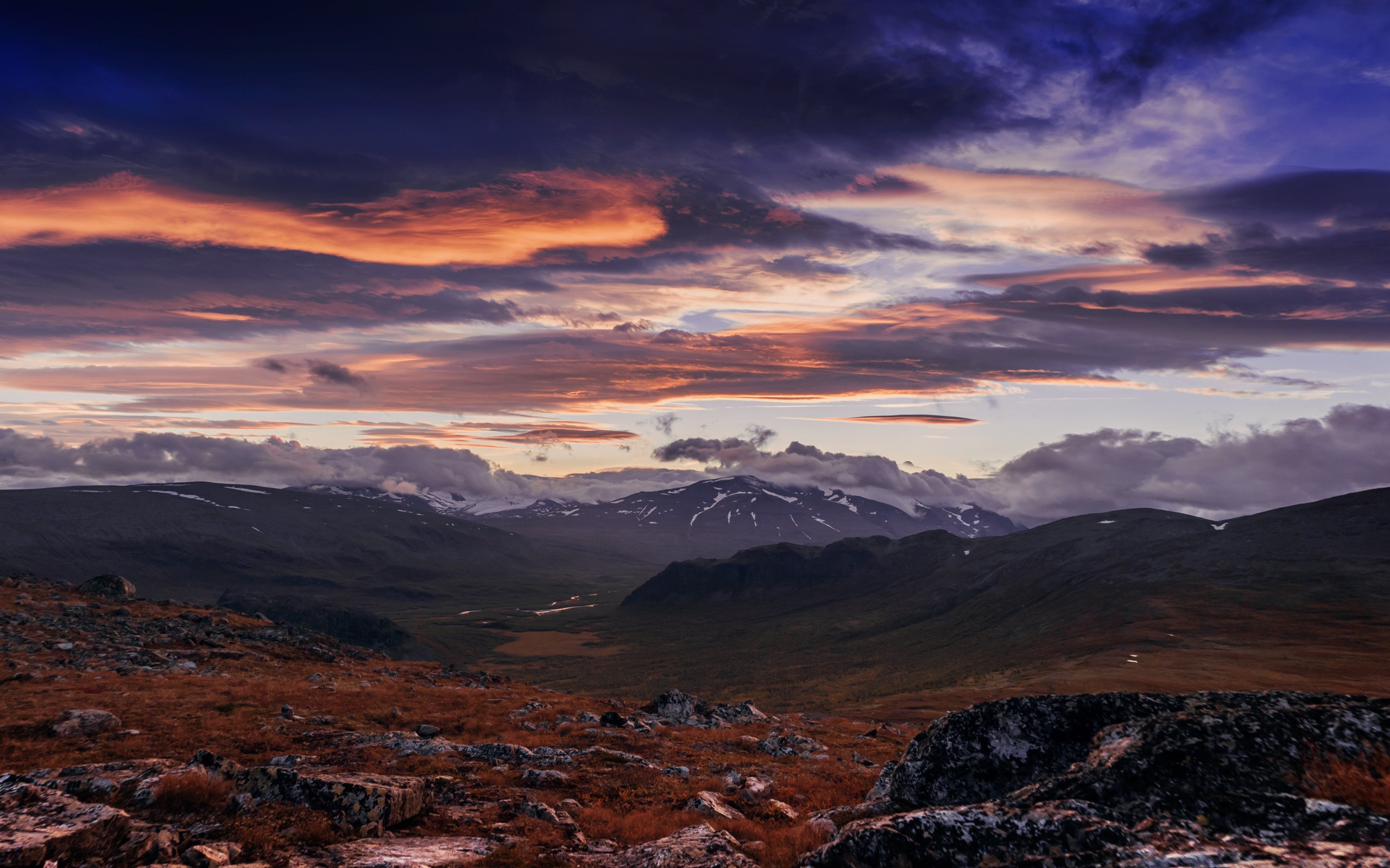 Sunset from Sarek National Park wallpaper 2560x1600