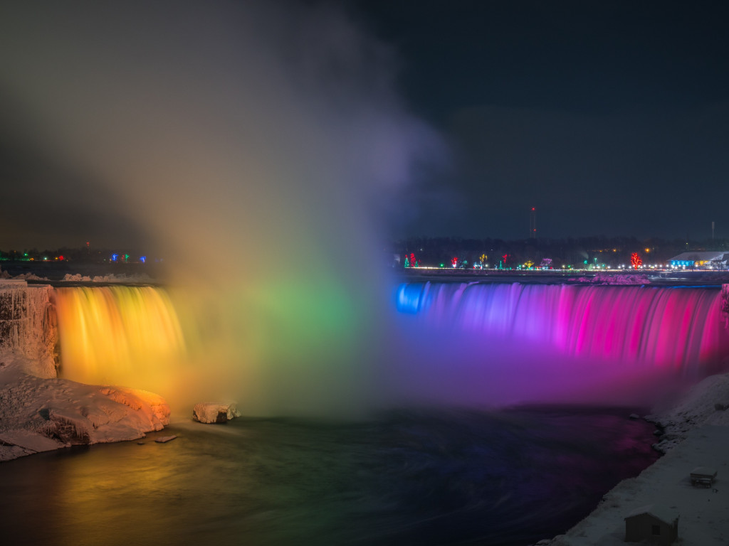Rainbow over Niagara Falls wallpaper 1024x768