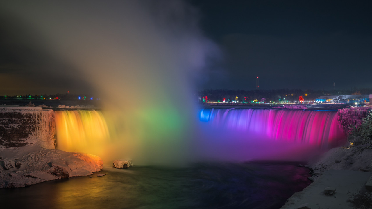 Rainbow over Niagara Falls wallpaper 1280x720