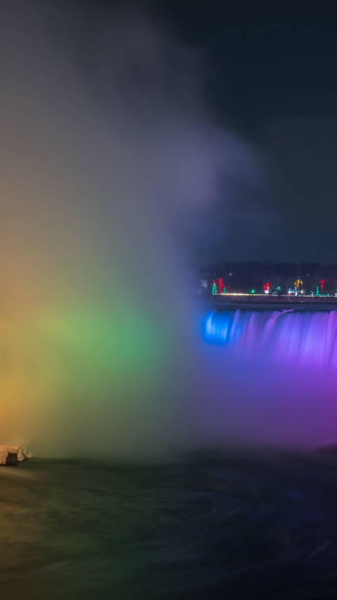Rainbow over Niagara Falls wallpaper 480x854