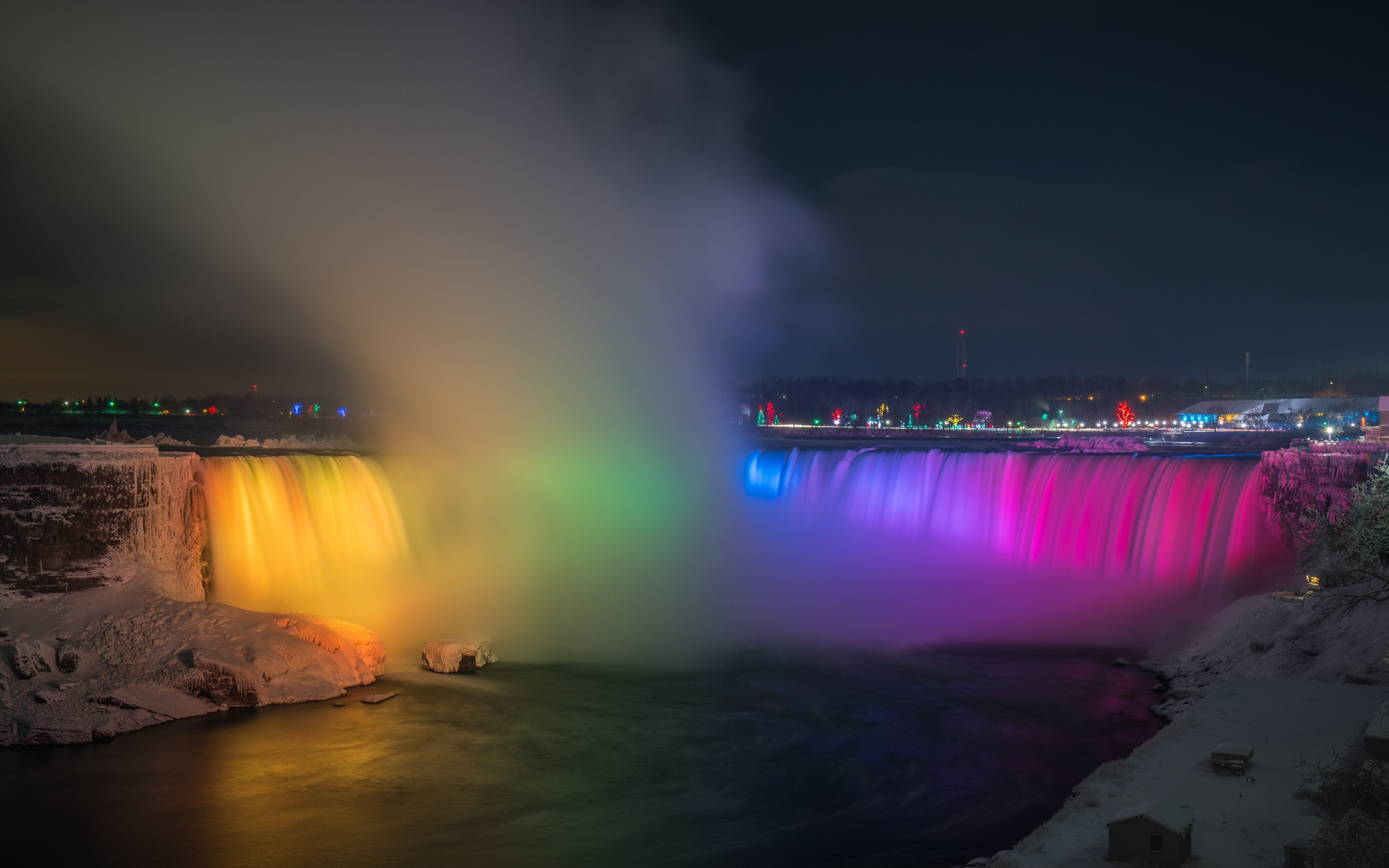 Download wallpaper: Rainbow over Niagara Falls 5120x3200