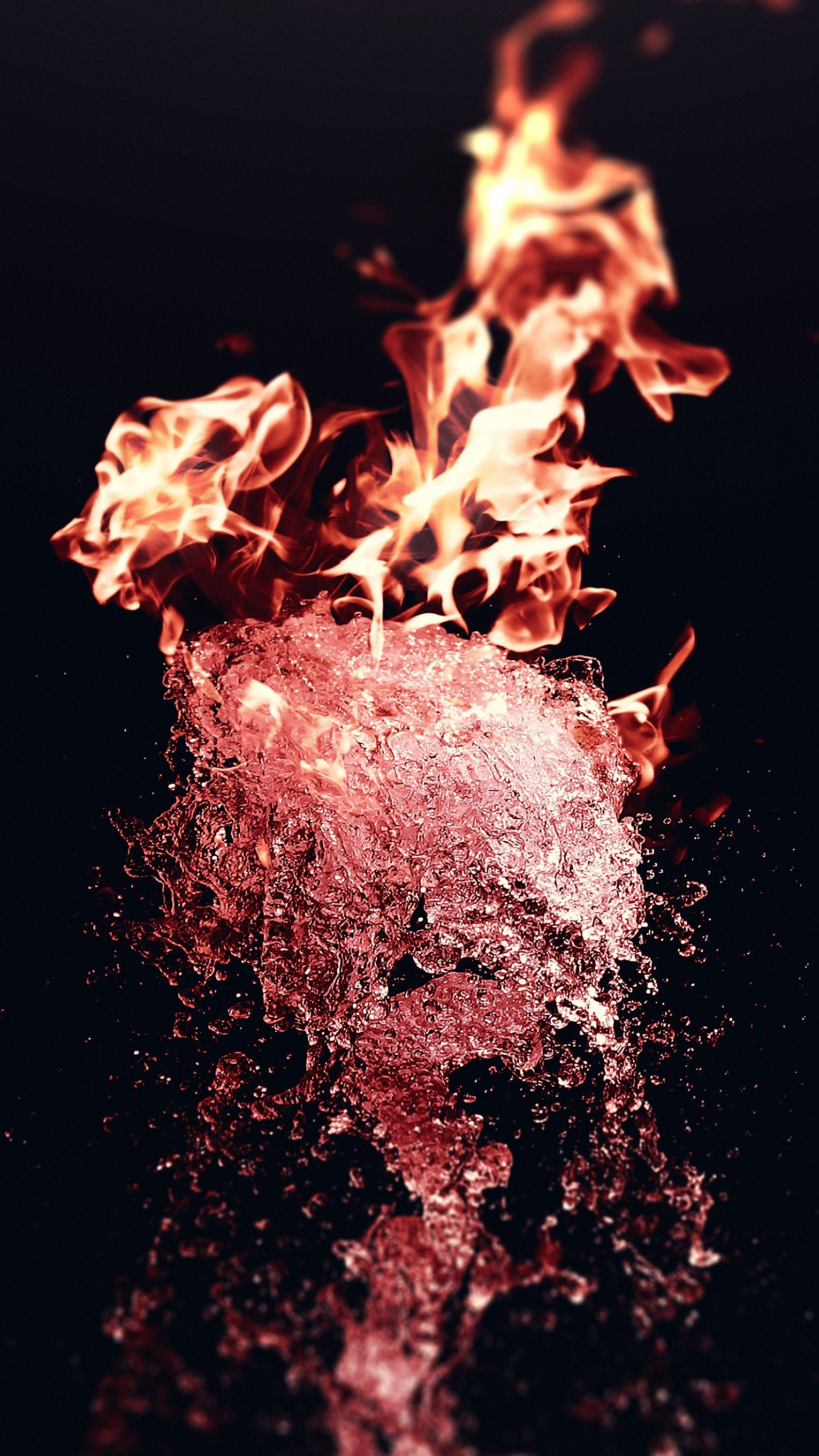 Download wallpaper: Fire vs Water 1242x2208