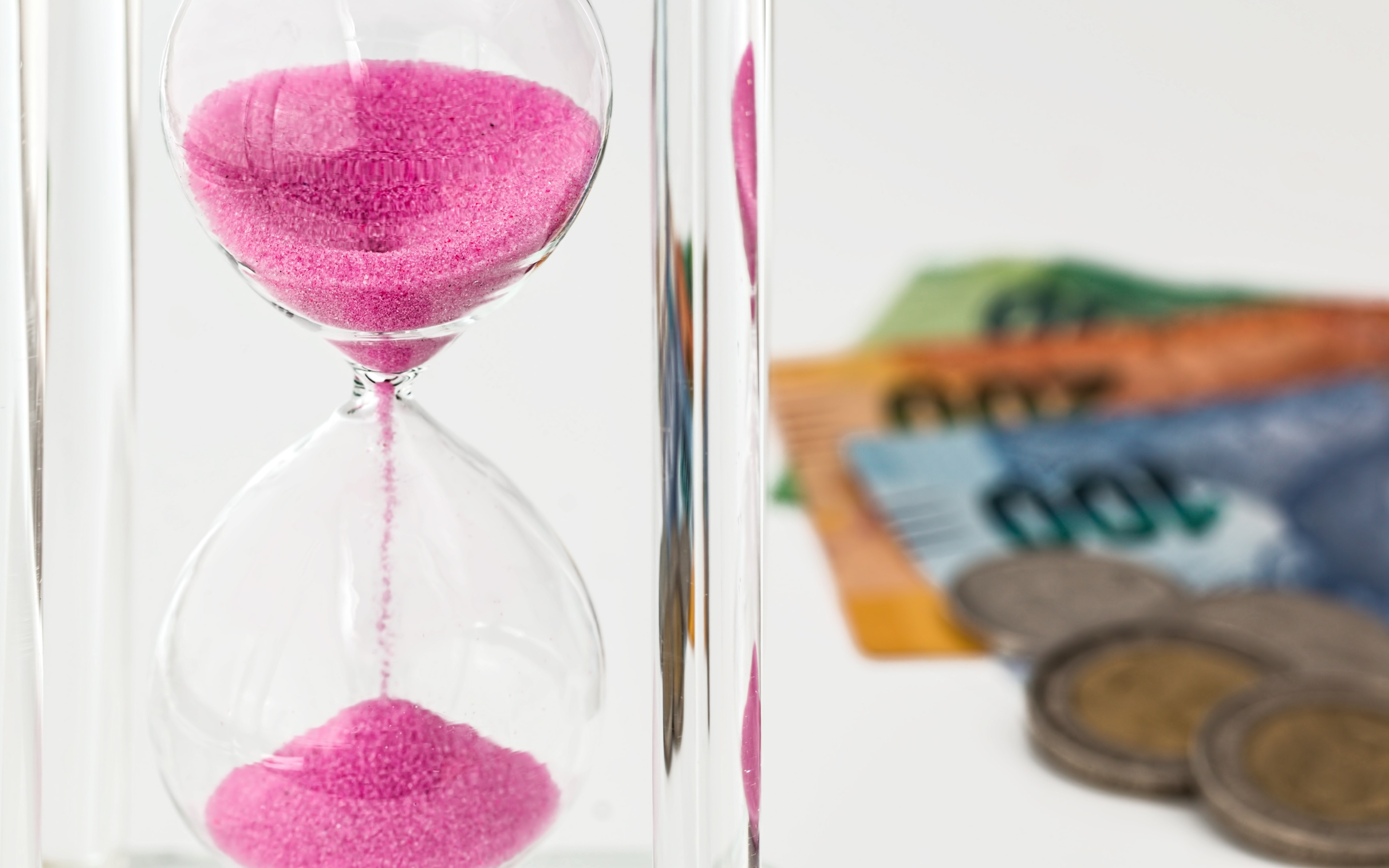 Download Wallpaper Hourglass Time Is Money 51x30