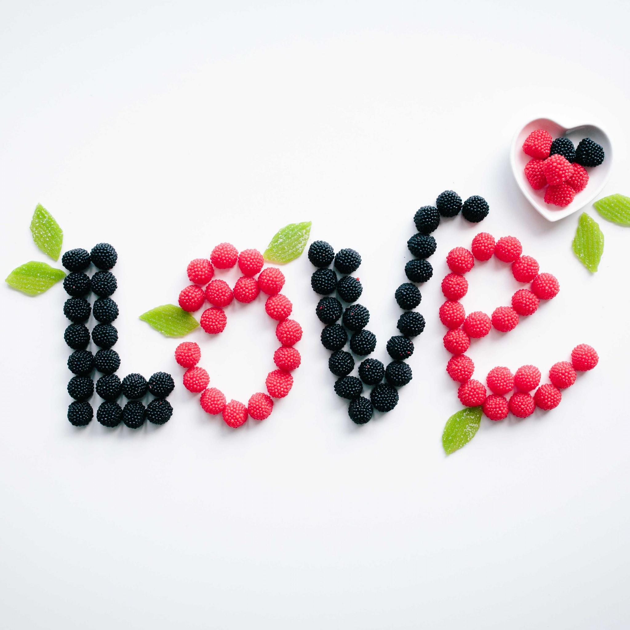 Love message with fruits wallpaper 2048x2048