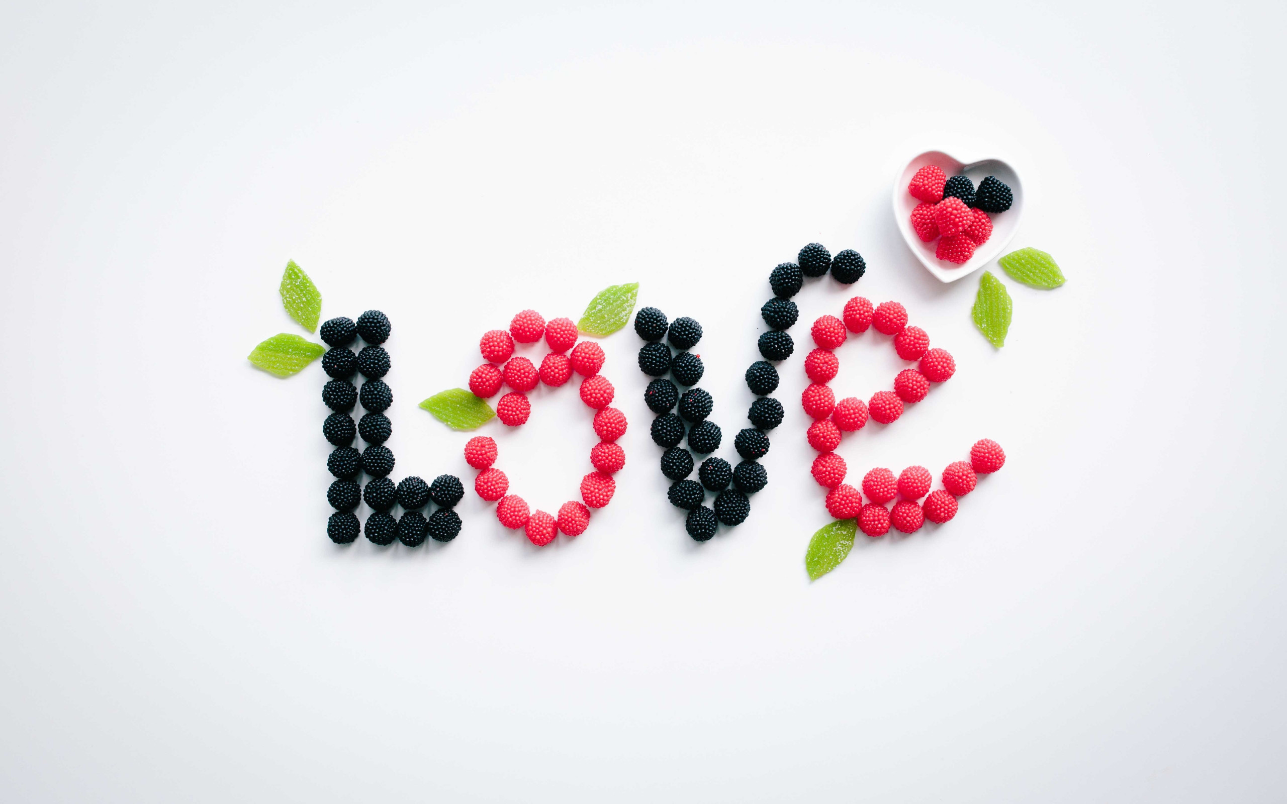 Love message with fruits wallpaper 2560x1600