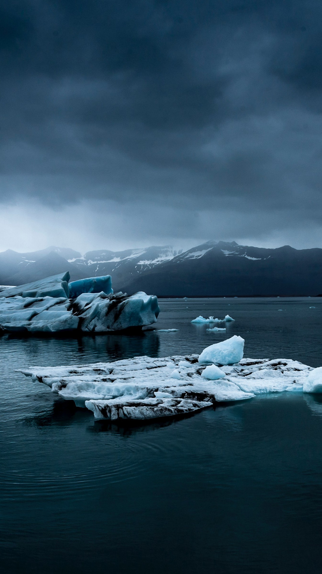 Icebergs, ocean in Iceland wallpaper 1080x1920
