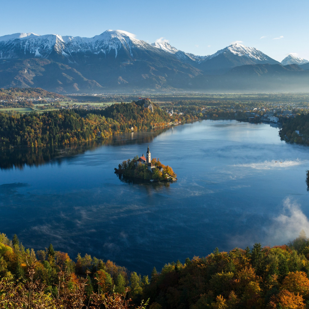 Best landscape from Bled, Slovenia wallpaper 1024x1024