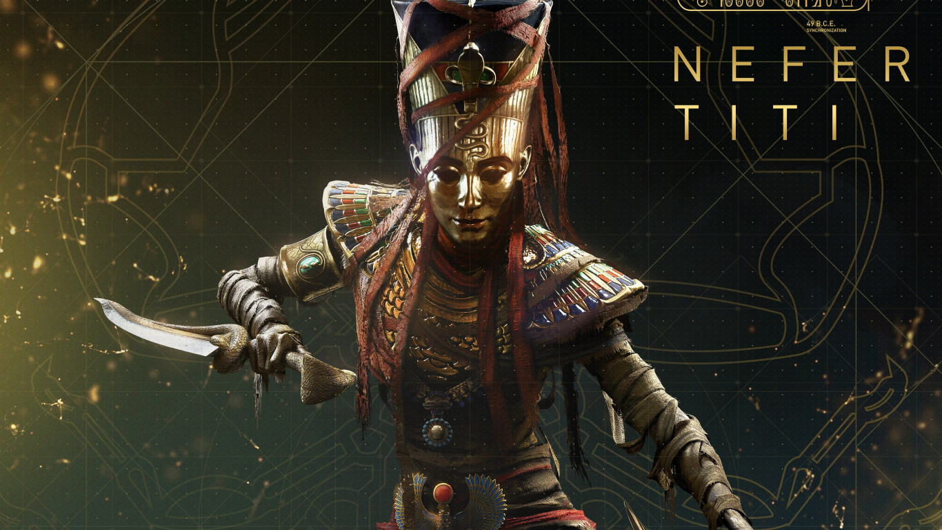 Nefertiti from Assassin's Creed Origins wallpaper 1366x768