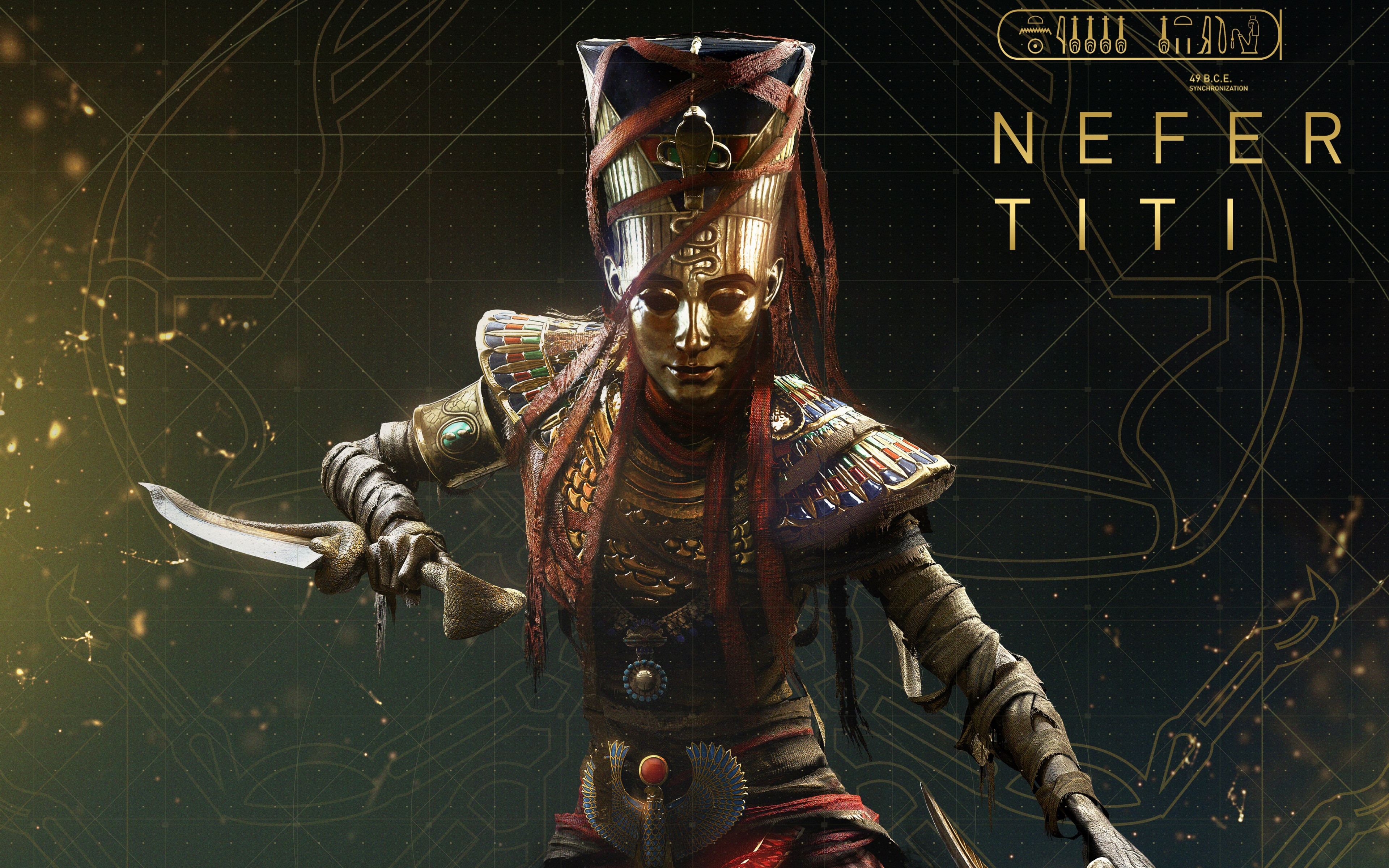 Nefertiti from Assassin's Creed Origins wallpaper 3840x2400