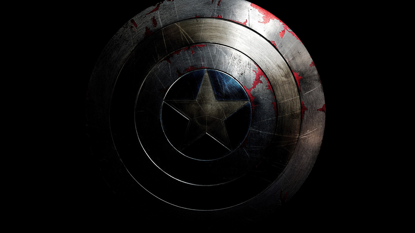 The shield of Captain America wallpaper 1366x768