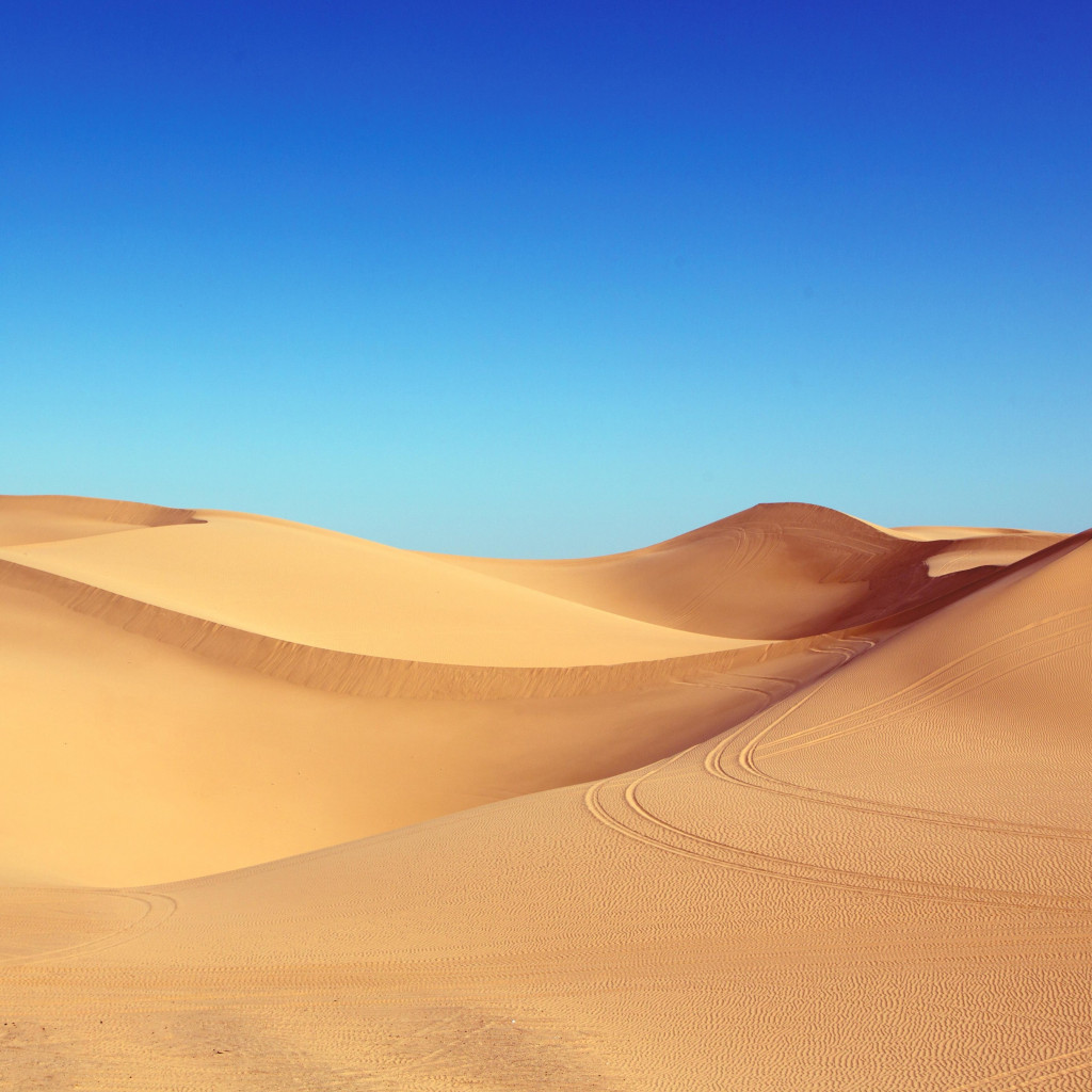 Blue sky and desert dunes wallpaper 1024x1024