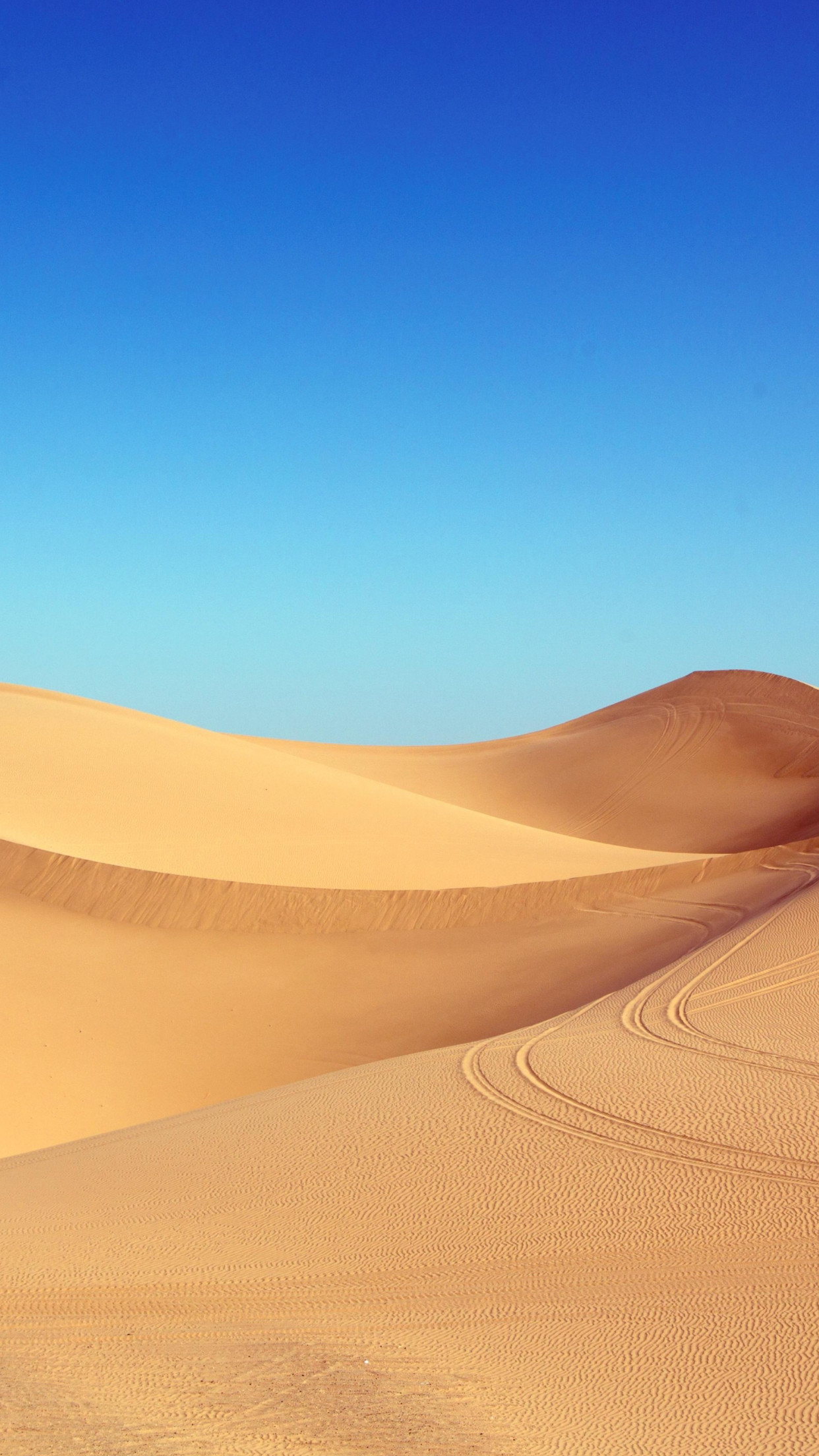 Blue sky and desert dunes wallpaper 1242x2208