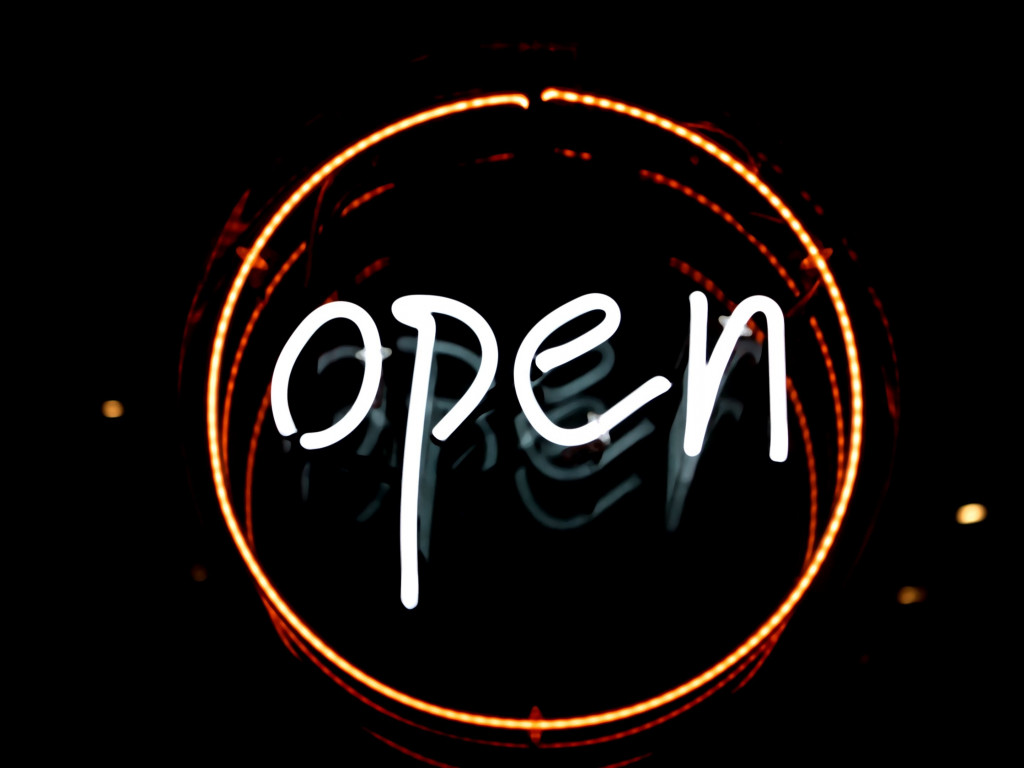 Open logo in light wallpaper 1024x768