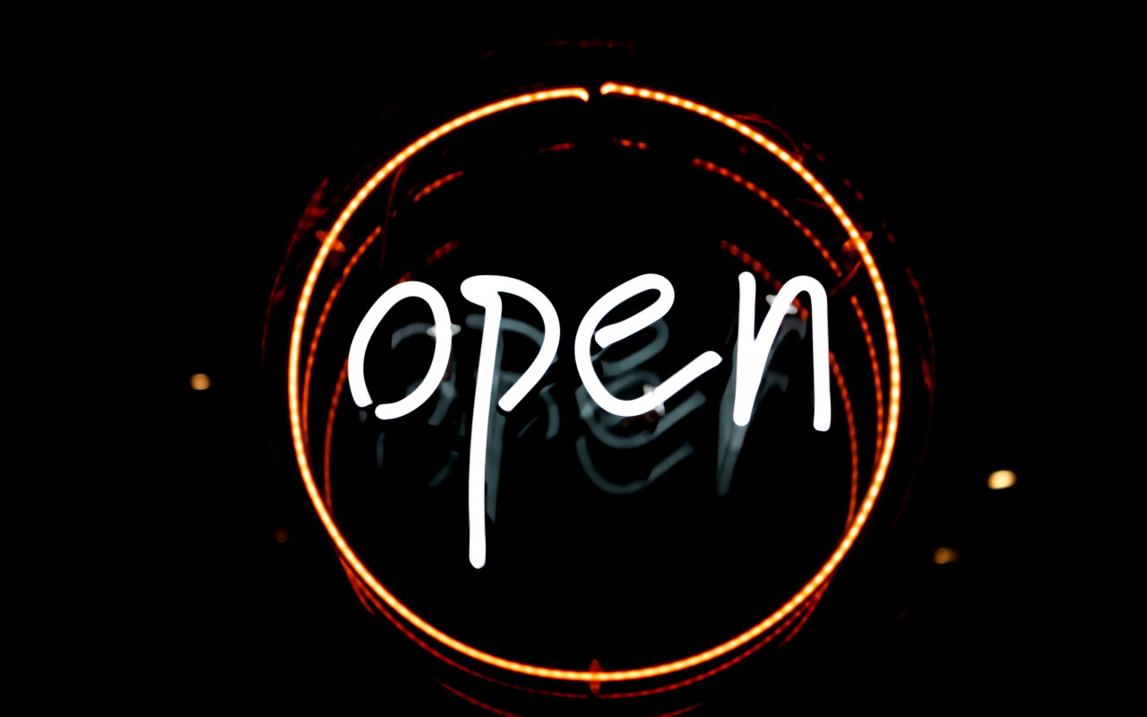 Open logo in light wallpaper 1280x800