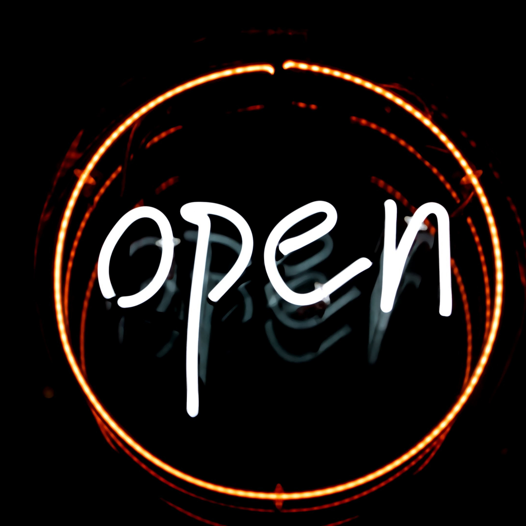 Open logo in light wallpaper 2048x2048