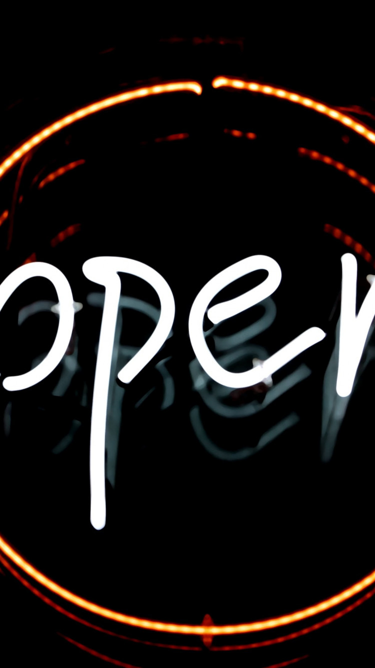 Open logo in light wallpaper 750x1334