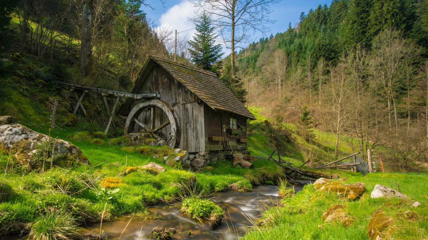 Windmill from Black Forest wallpaper 1366x768