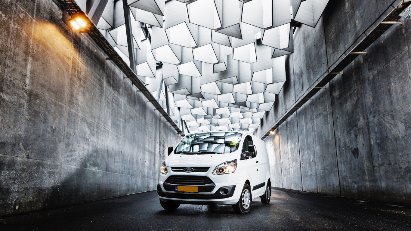Ford van on the streets of Copenhagen wallpaper 1366x768