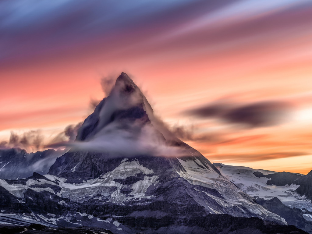 Matterhorn mountain from Alps wallpaper 1024x768