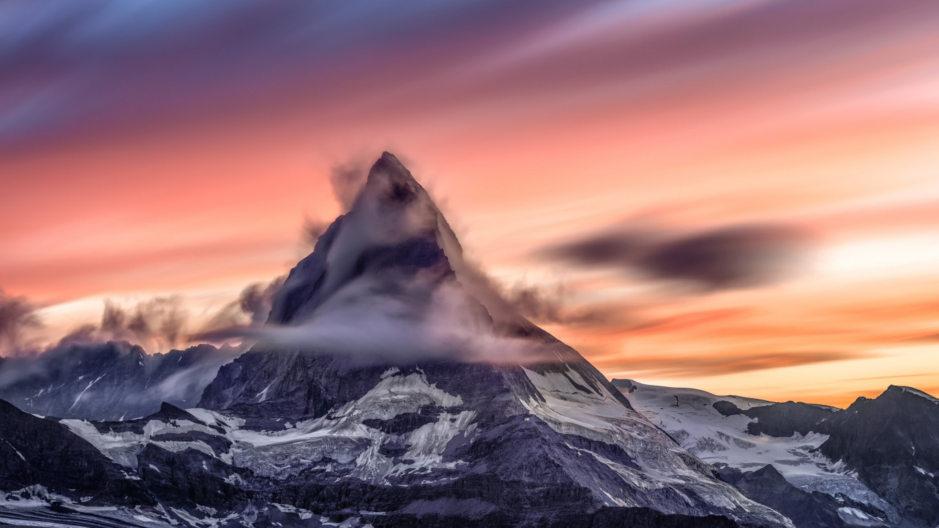 Matterhorn mountain from Alps wallpaper 1366x768