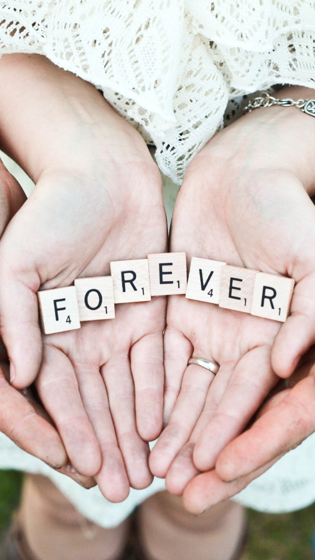 Forever message in their hands wallpaper 1080x1920