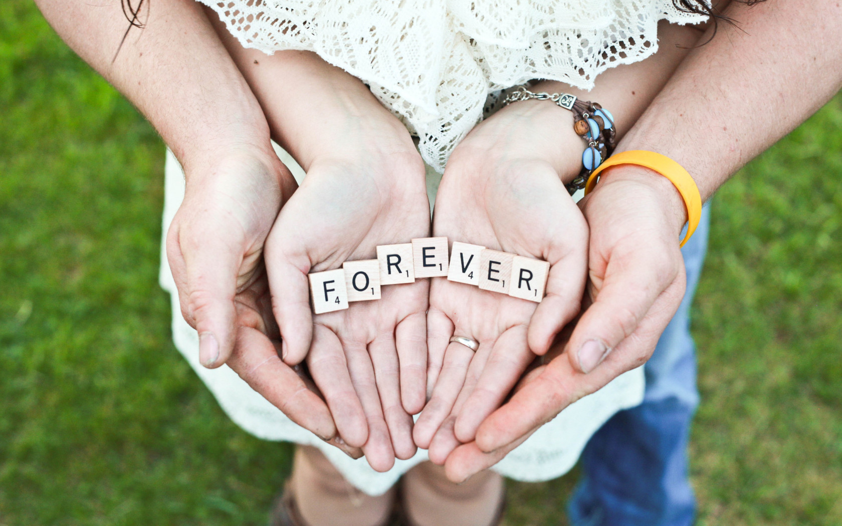 Forever message in their hands wallpaper 1680x1050