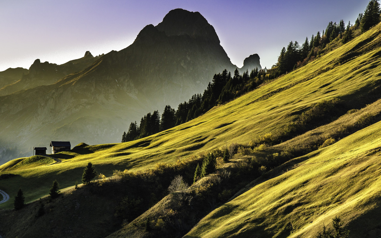Alpine landscape wallpaper 1280x800