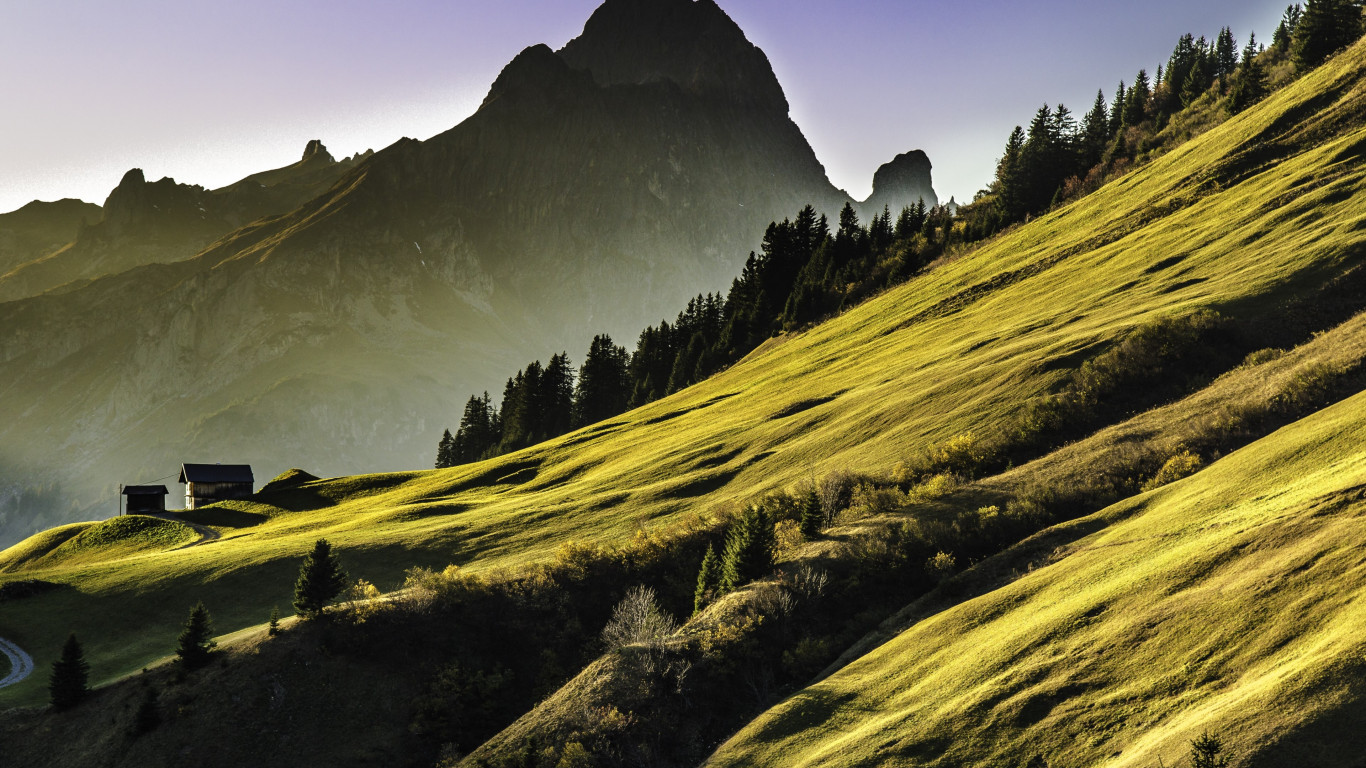 Alpine landscape wallpaper 1366x768