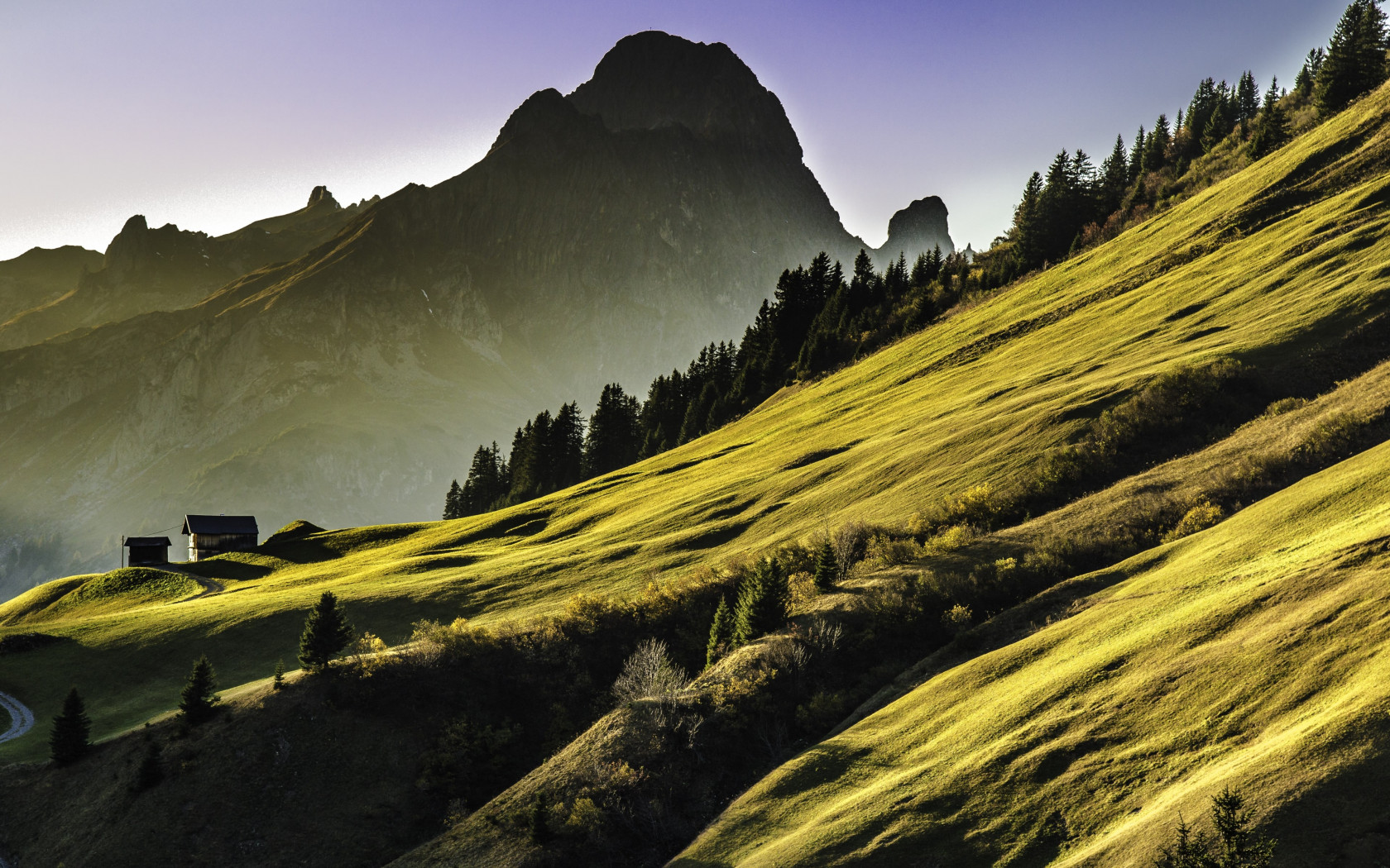 Alpine landscape wallpaper 1680x1050