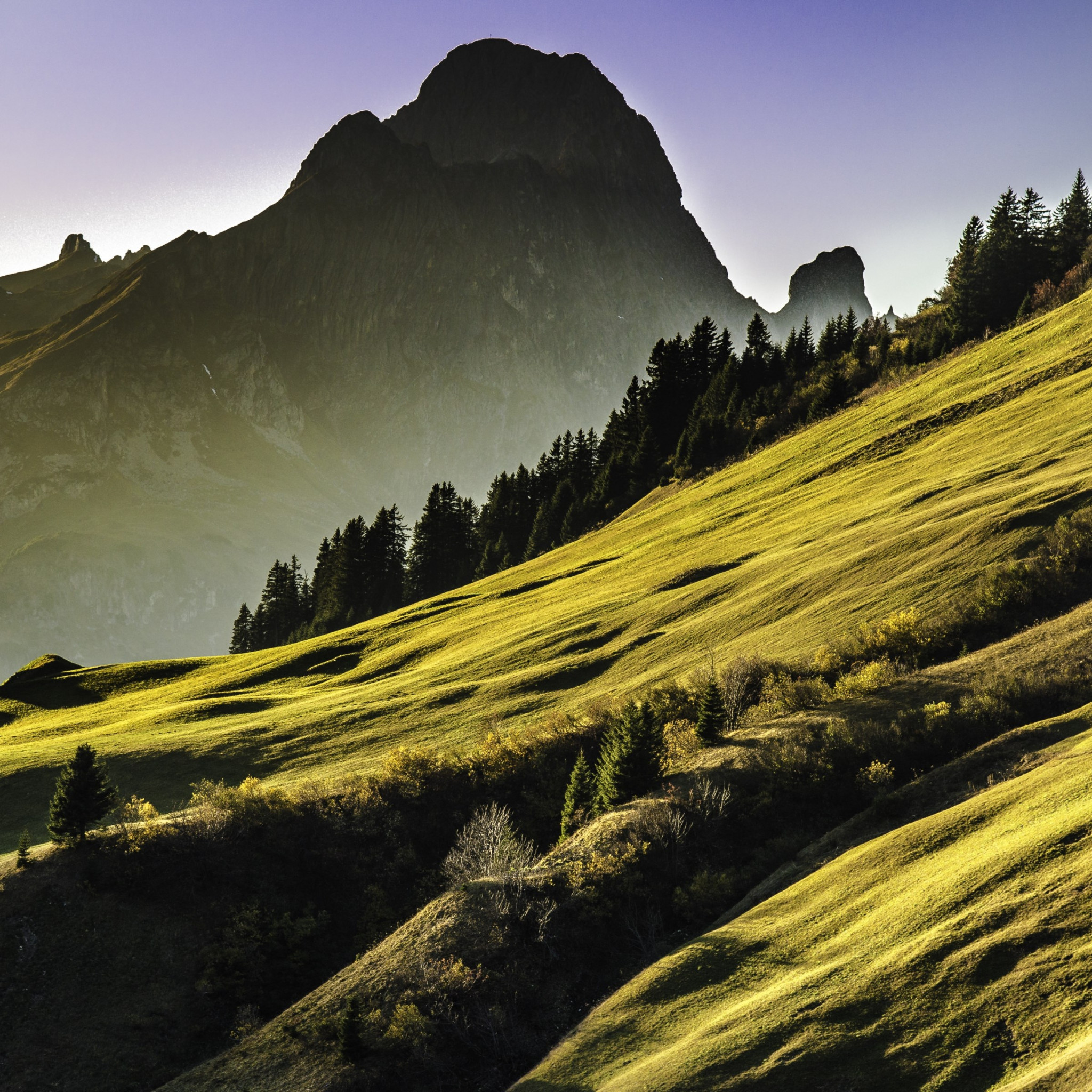 Alpine landscape wallpaper 2048x2048