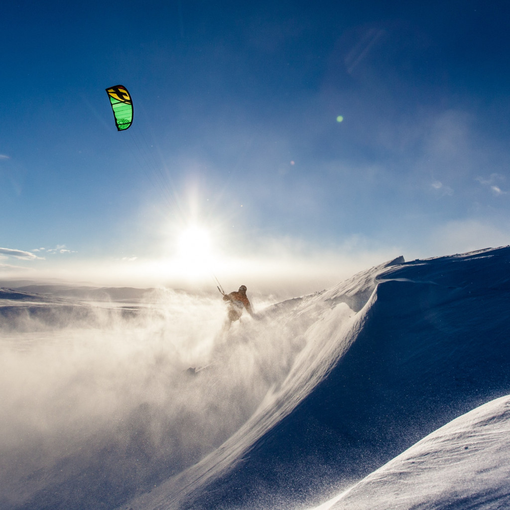 Kiteboarder on snow wallpaper 1024x1024