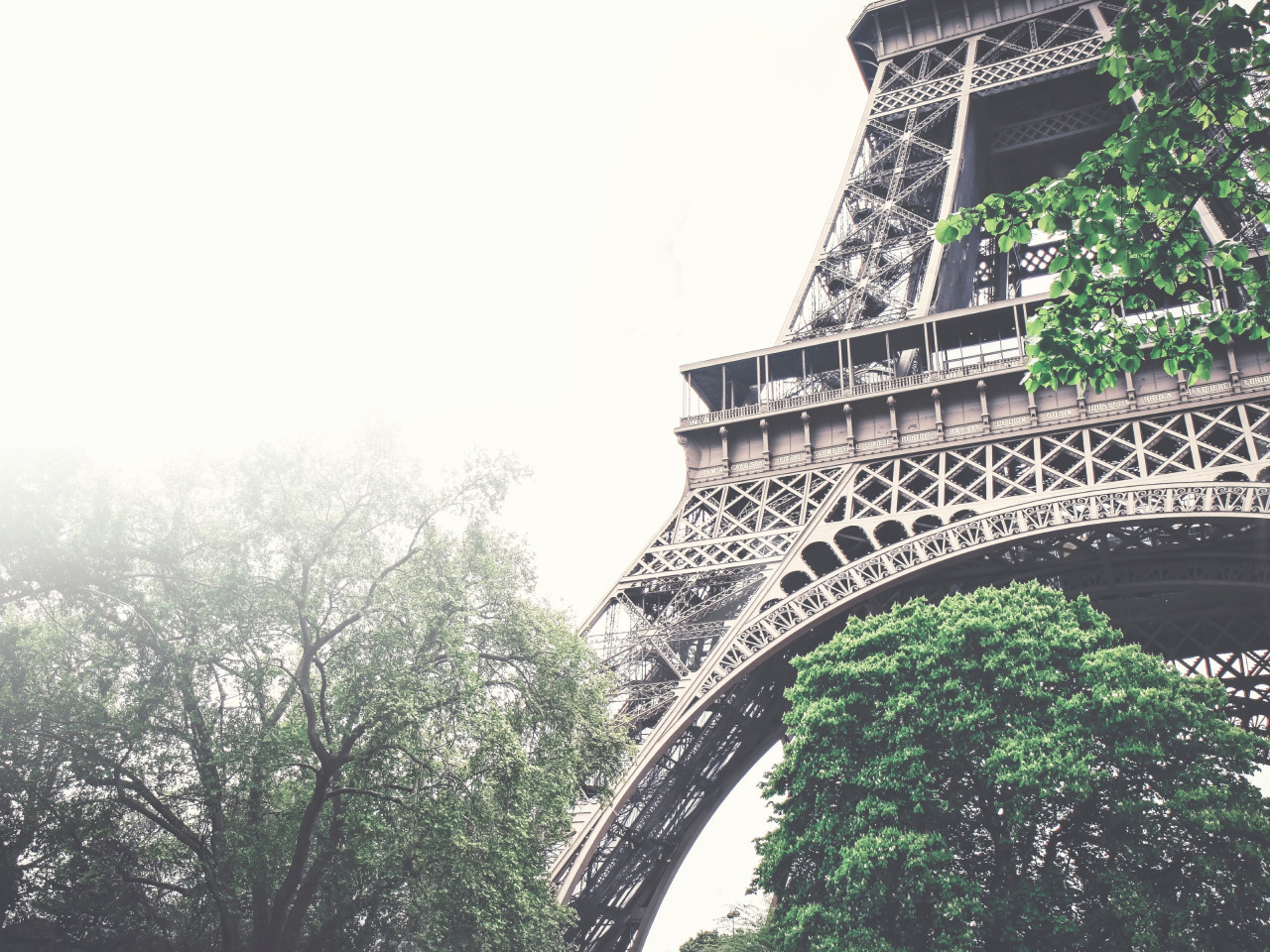 Tour Eiffel in a foggy day wallpaper 1280x960