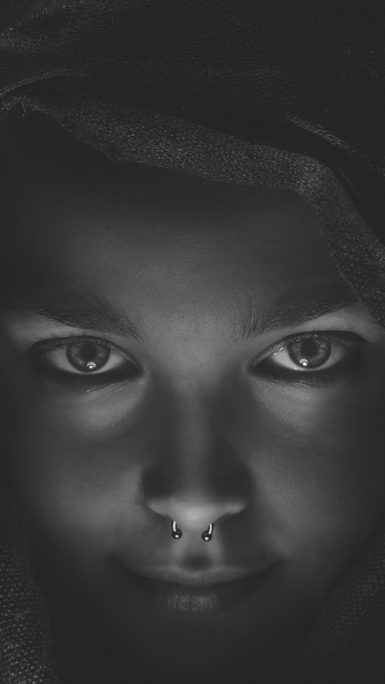 Girl with piercing wallpaper 1242x2208