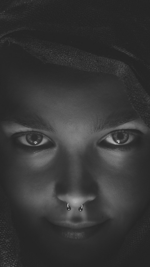 Girl with piercing wallpaper 480x854
