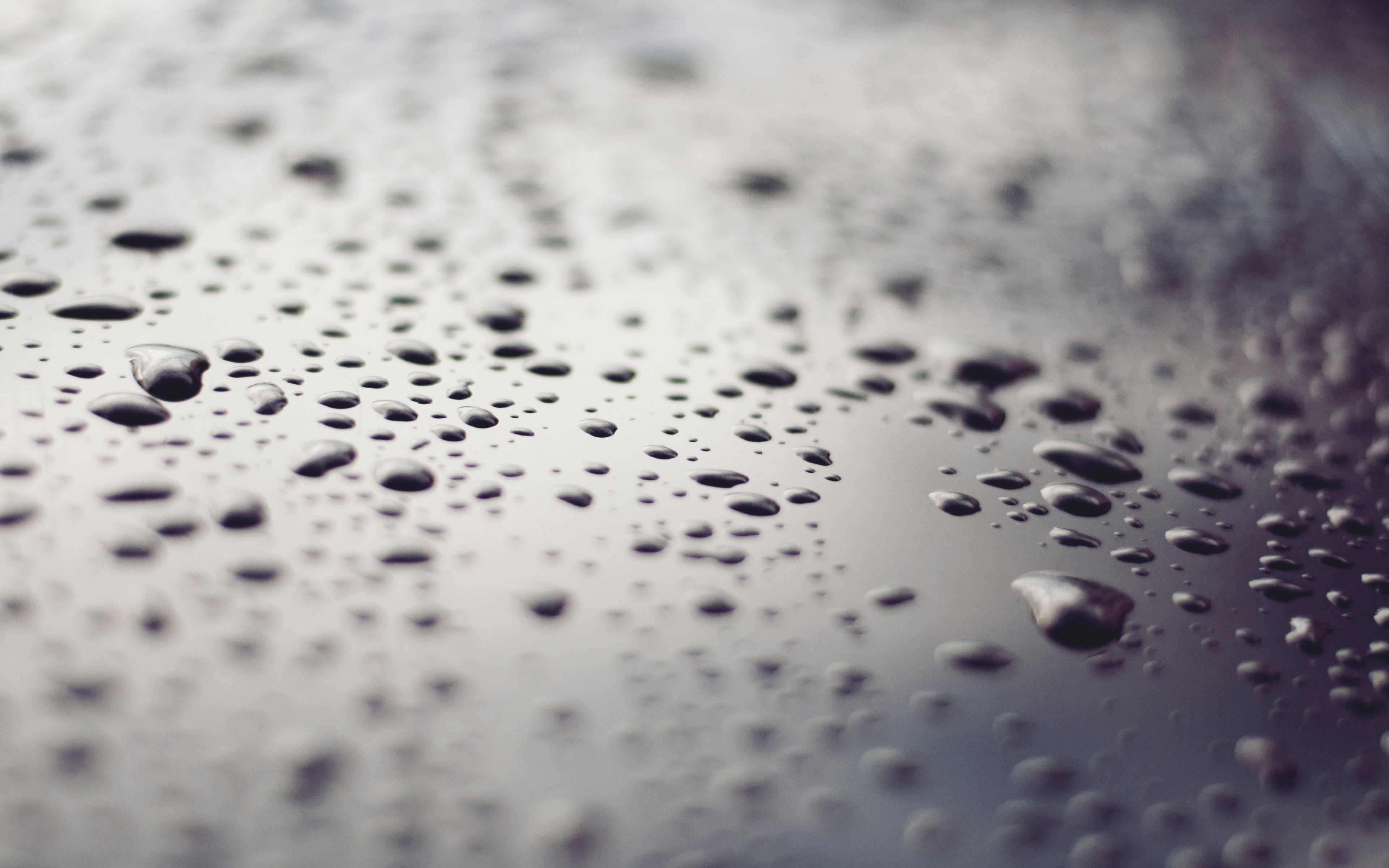Raindrops on a metallic surface wallpaper 3840x2400